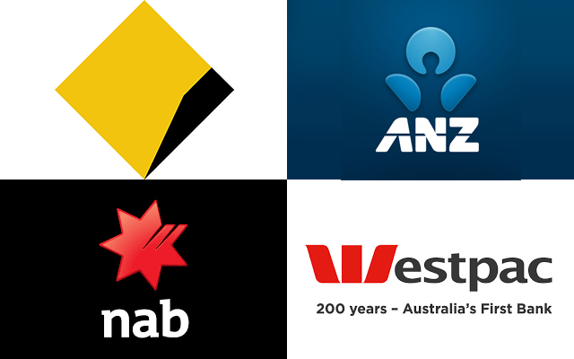 オーストラリアの主要銀行のロゴ