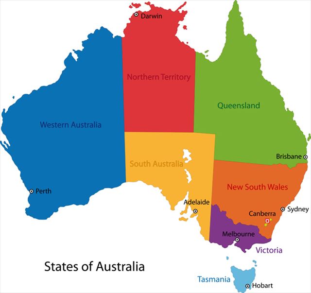 オーストラリアのマップ